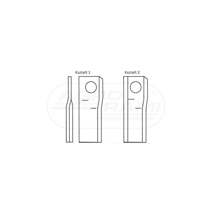 Nożyk zwichrowany 126x48x4 Fi 20,5x23 mm - paczka 25 sztuk R-56110900 LEWY GERPOL