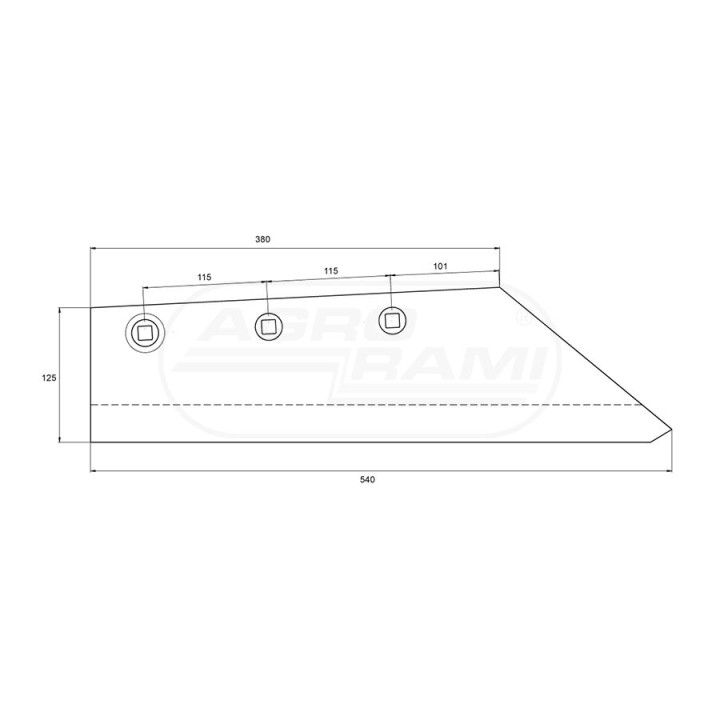 Lemiesz trapezowy stal borowa 10230200260 AGRO-INTERSTAR
