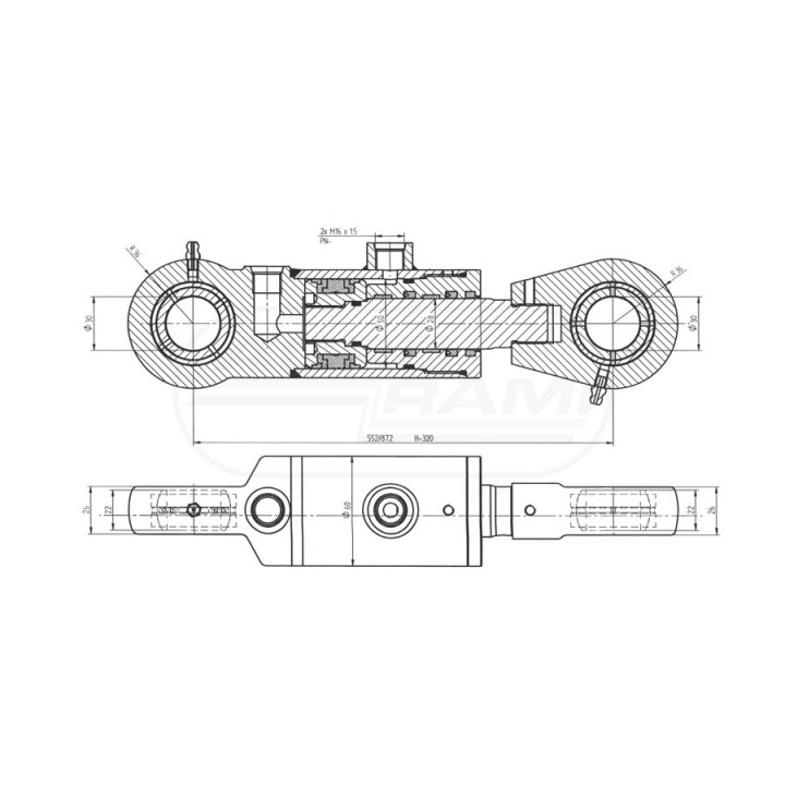 CYLINDER CHWYTAKA CJ2-50/28/320+KT2 Skrawmet