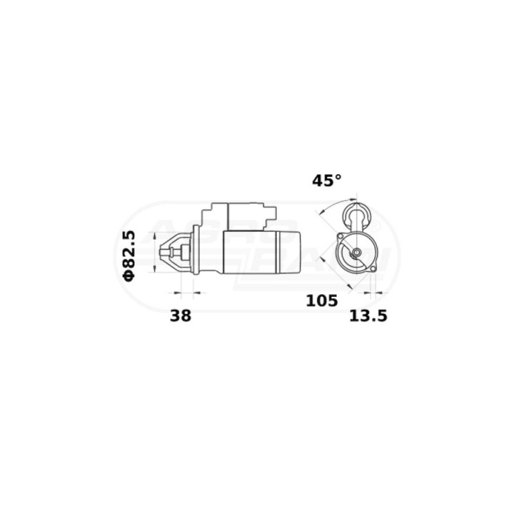 Rozrusznik 62/930-86 , 62/930-179 62/930-260 , 62/930-225   ISKRA/LETRIKA  12V  3.4KW  2x105  Z-10 L-241 ,re500733  AL78760 MS26