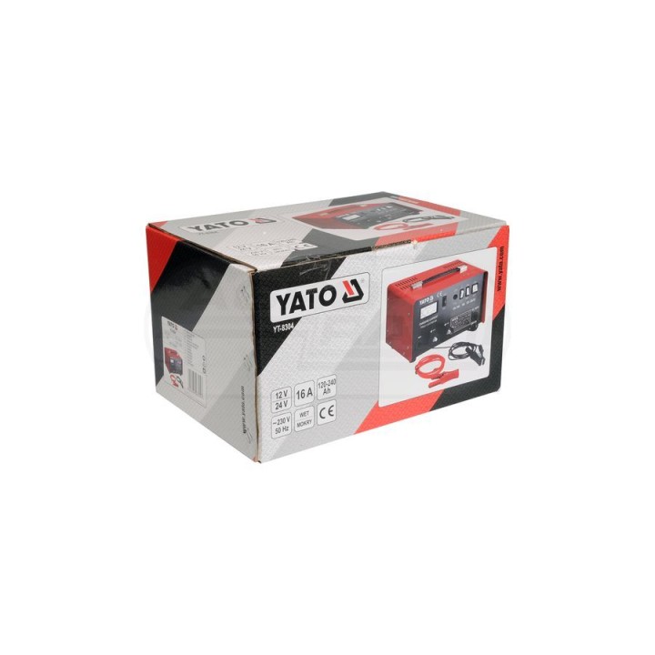 Prostownik ze wspomaganiem ładowania YATO 45650V 16A 240 Ah YT8304
