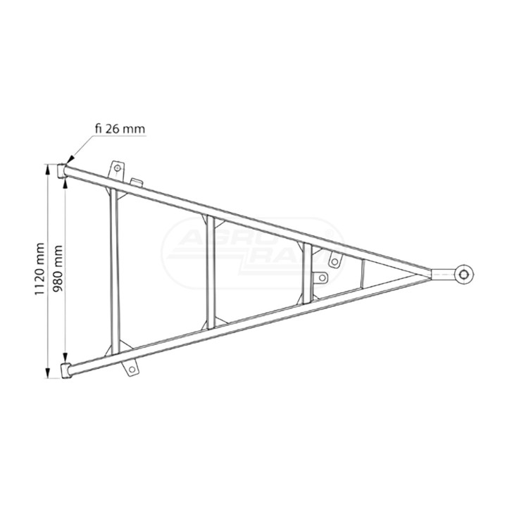 Dyszel zaczepowy fi 26 2100x980 mm 440273763182 PRODUKT CZESKI