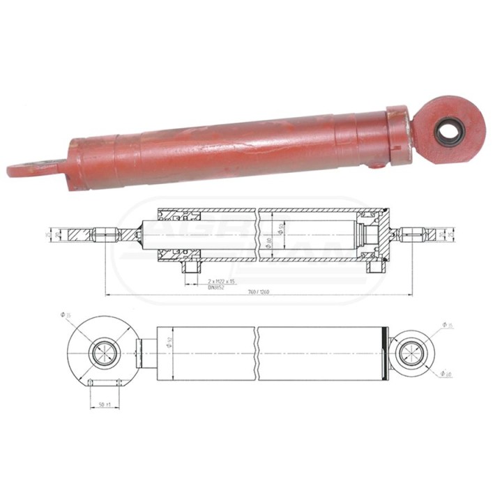 Cylinder 80/50/500 32982921115 Skrawmet