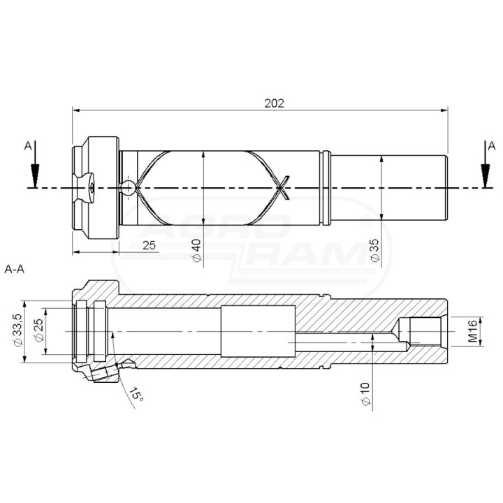 Cylinder przyspieszacza motowideł Bizon nowy typ hartowany 5040/03-180 504003180, 5040/03-180