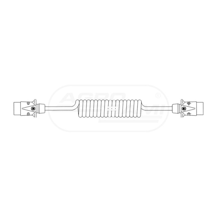 Przewód spiralny 7-pinowy 12 V 4,5 mb 601040
