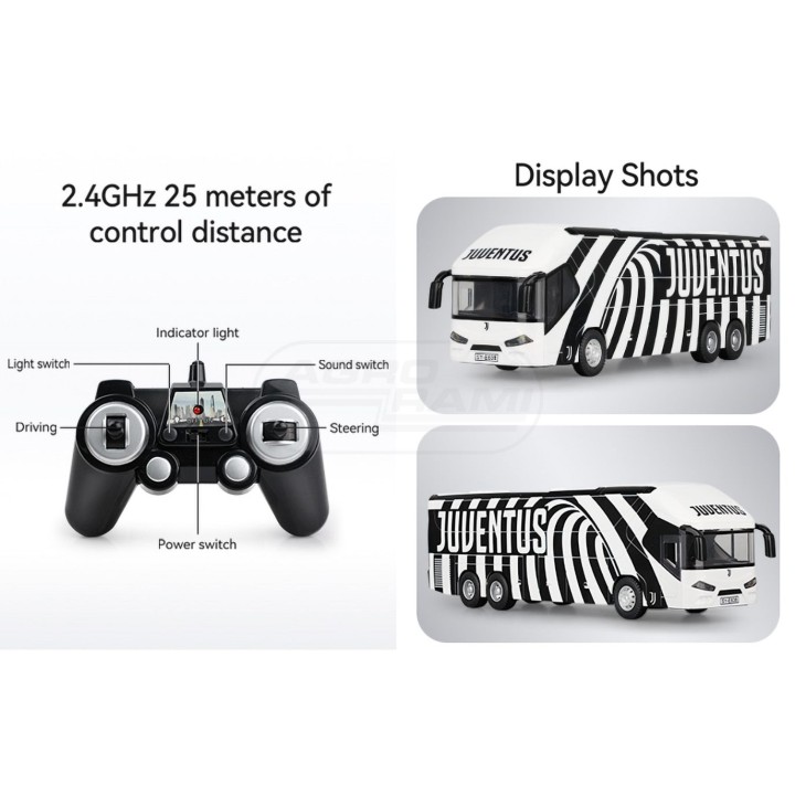 Autobus z barwami klubu Juventus Turyn RC 2,4GHz 3,7V/500mAh Li-Ion 100% RTR DO-E638, zdalnie sterowany Double Eagle