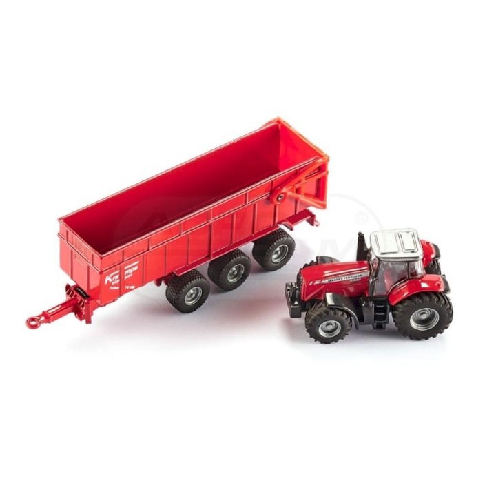 Traktor Massey Ferguson z przyczepą SIKU S1844