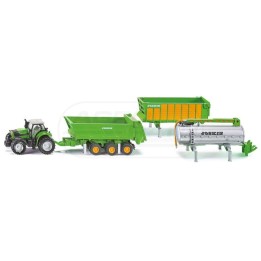 Zestaw traktor z naczepą, przyczepą i cysterną Siku S1848 SIKU
