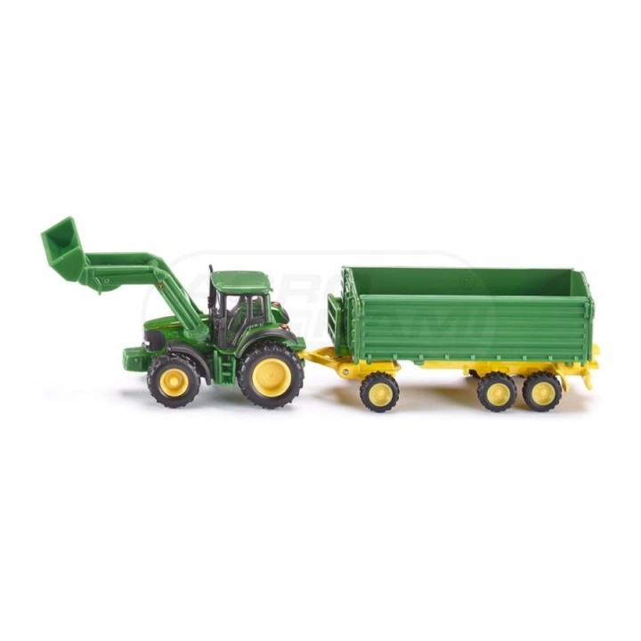 Traktor John Deere z przyczepą i ładowarką 4006874018437 SIKU