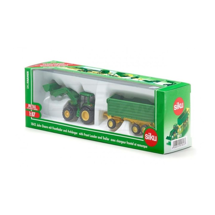 Traktor John Deere z przyczepą i ładowarką 4006874018437 SIKU