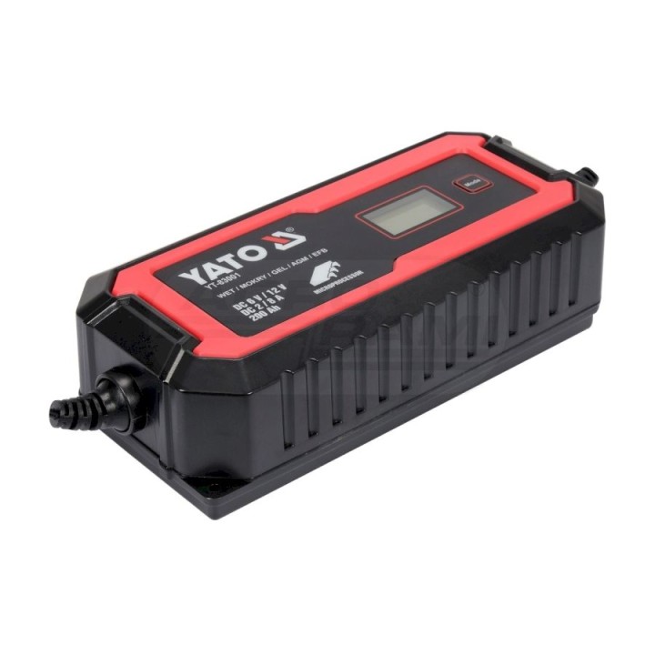 Prostownik elektroniczny z wyświetlaczem LCD 0,85A zakres 6V/2A YATO YT83001