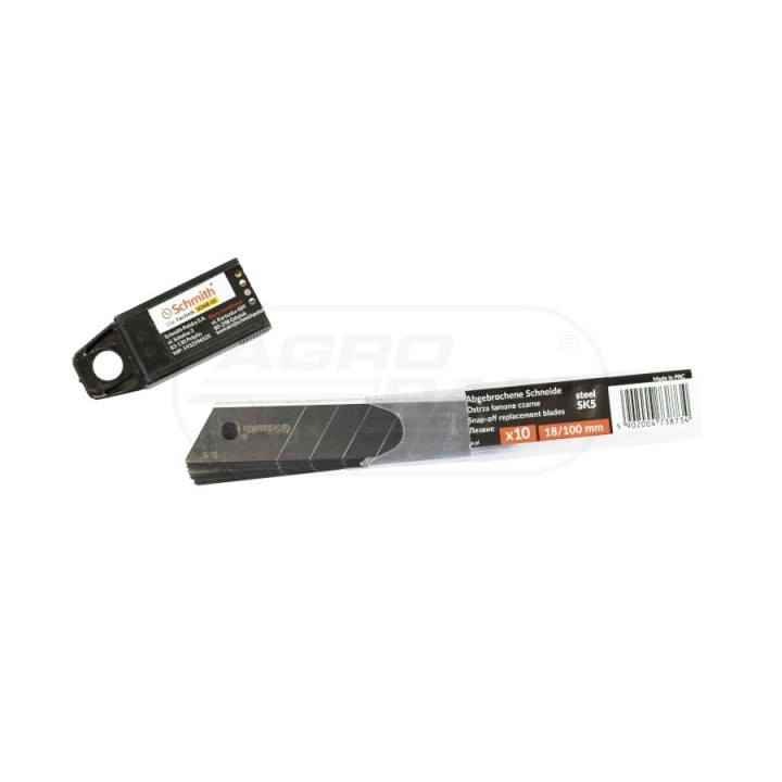 Ostrza łamane czarne 10 sztuk Schmith 18mm SONR-05 SCHMITH