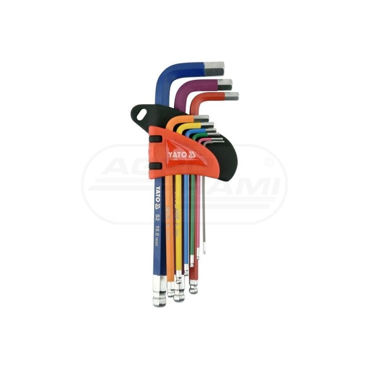 Zestaw kluczy imbusowych kula YATO 1,5-10 mm 9 elementów YT05632