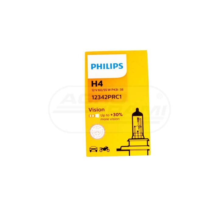 Żarówka Philips Vision H4 12V 60/55W P43t-38/C1+30% 12342PRC1 PHILIPS