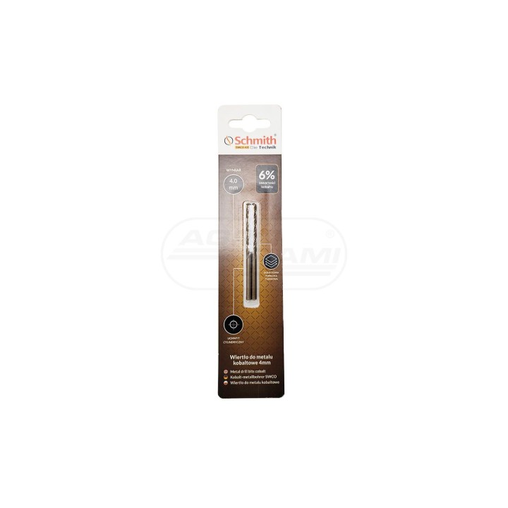 Wiertło do metalu KOBALTOWE 2 sztuki Schmith 4mm SWCO-4,0 SCHMITH