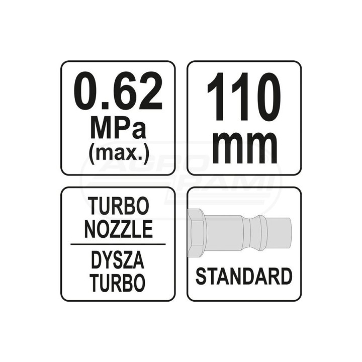 Pistolet do przedmuchiwania długi TURBO YATO YT23723