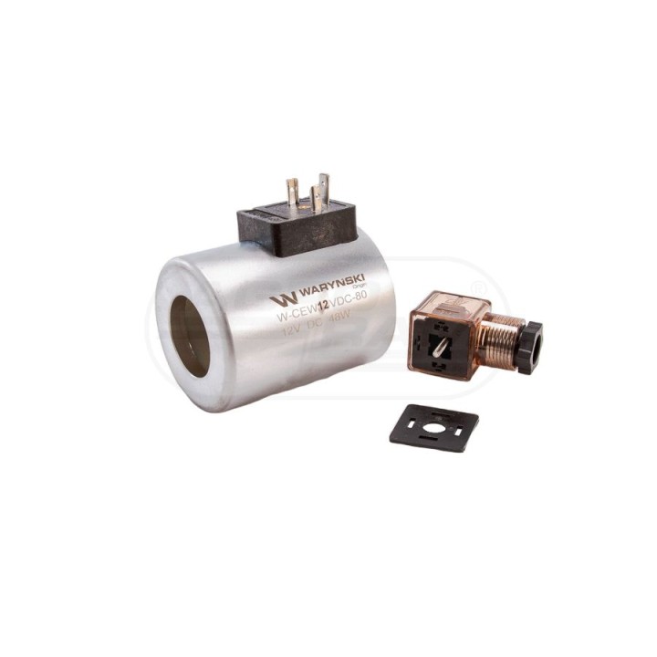 Cewka dzielnika elektrozaworu W-E12DVS6/2-80L, W-E12DVS3/2-80L 12V DC 48W W-CEW12VDC-80 Waryński