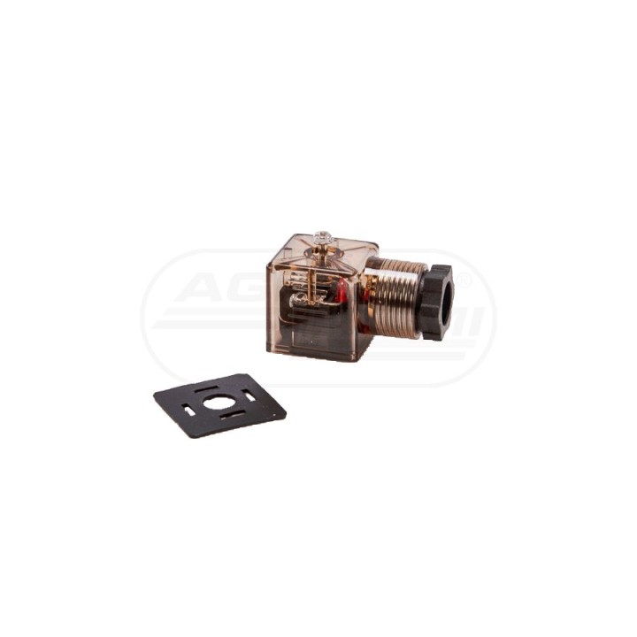 Wtyczka elektryczna W-WTYKVDC 12V 24V (SP666) do zasilania cewek elektromagnetycznych z diodą i uszczelką Waryński