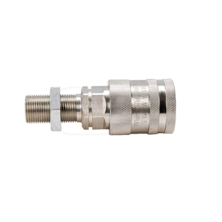 Szybkozłącze hydrauliczne gniazdo long z eliminatorem ciśnienia M20x1,5 gwint zewnętrzny EURO PUSH-PULL (ISO 7241-A) WIAM20MZL-P