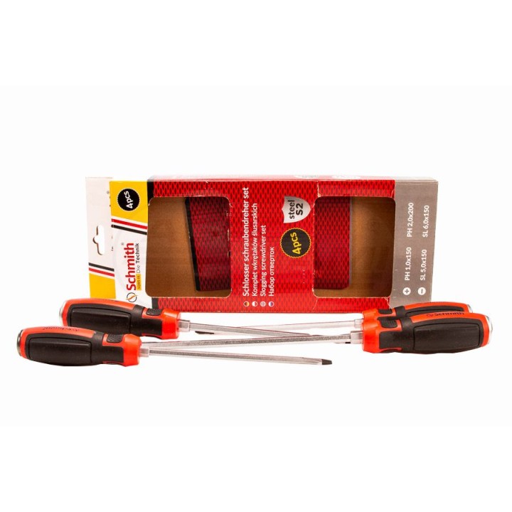 Komplet wkrętaków ślusarskich ze śrubą 4 sztuki Schmith SQWS-01 Schmith SCHMITH