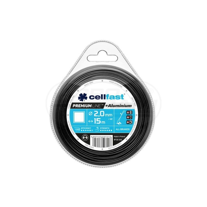 Żyłka tnąca PREMIUM - kwadrat 2,4 mm 15 m 35-043 Cellfast
