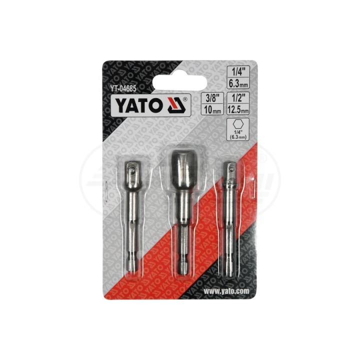 Zestaw adapterów do nasadek HEX YATO 1/4",3/8",1/2" YT04685