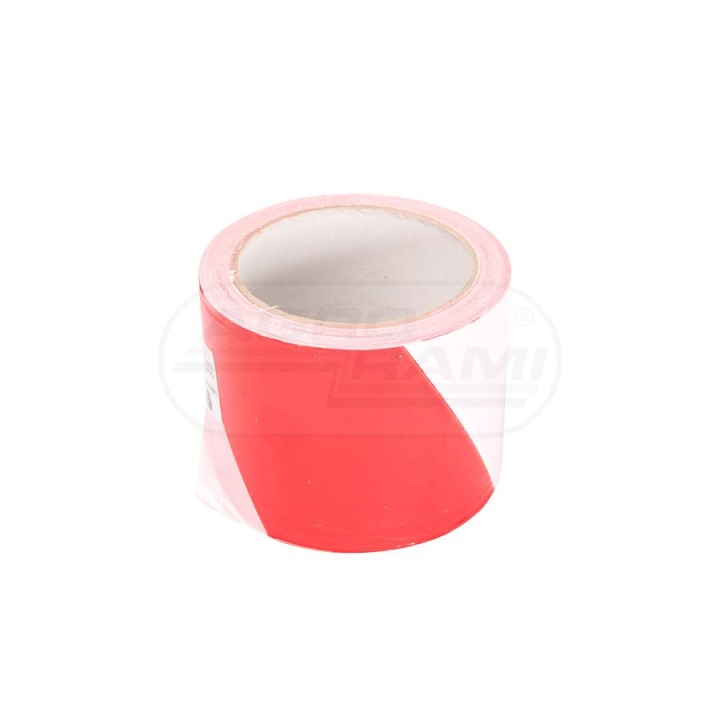Taśma ostrzegawcza biało-czerwona 75 MM X 100 MB MARCOPOL