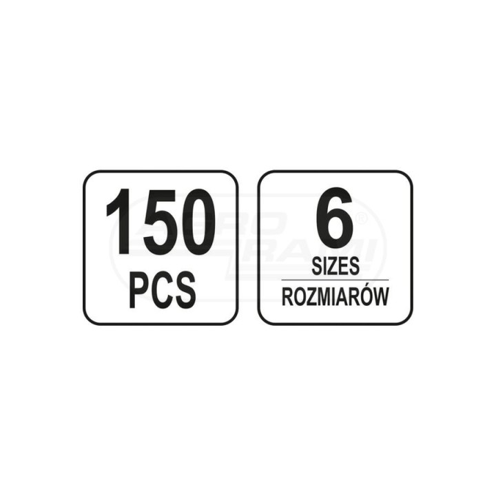 Zawleczki sprężyste mix rozmiarów YATO 150 sztuk YT06883