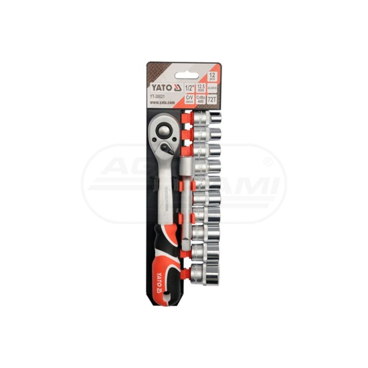 Zestaw nasadek z akcesoriami YATO 1/2" 12 elementowy YT38821