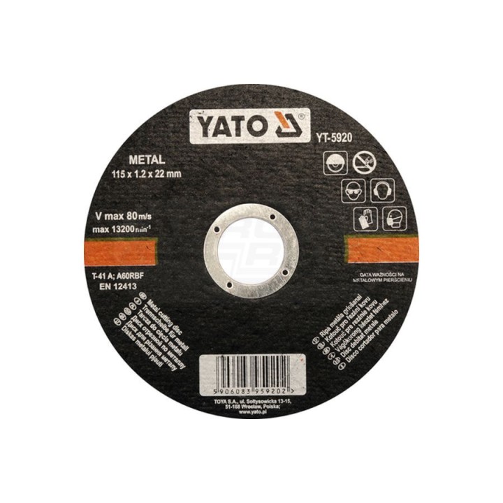 Tarcza do cięcia metalu YATO 115x1,2x22 mm YT5920
