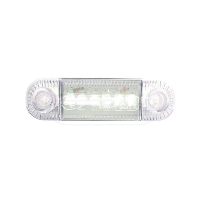Lampa obrysowa przednia, jednofunkcyjna, 12V-24V + przewody 22cm LgY-S 0,75mm2, diody 558,W76.2 WAŚ