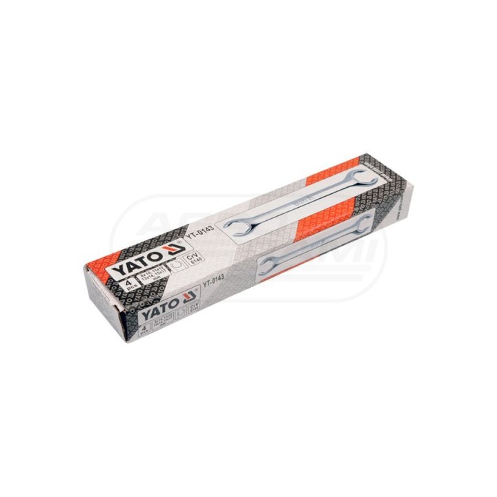 Klucze oczkowe półotwarte płaskie YATO 8-17 mm 4 elementy YT0143
