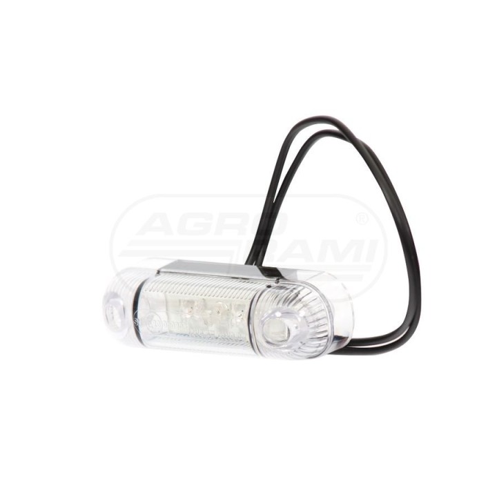 Lampa obrysowa boczna, jednofunkcyjna, 12V-24V + przewody 22cm LgY-S 0,75mm2, diody 281, W61 WAŚ