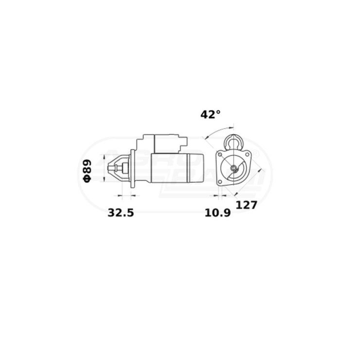 Rozrusznik 12V - 3,2 kW ISKRA / MAHLE  62/930-243  z reduktorem MS399 , JS1201 , AZE4173, 2873A029