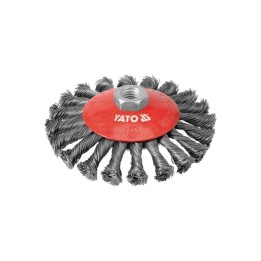 Szczotka tarczowa FI z gwintem drut nierdzewny YATO 125 mm M14 YT4764