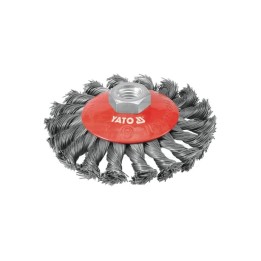 Szczotka tarczowa FI z gwintem drut splatany YATO 100 mm M14 YT4763