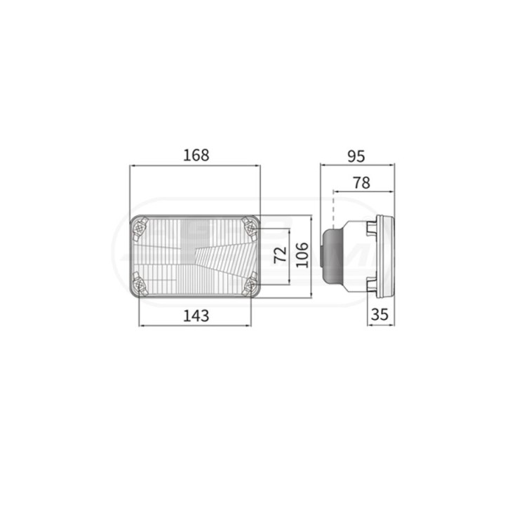 Reflektor przedni  25/181-22 RE.27081, 04411363 WESEM