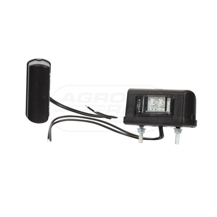 Lampa oświetlenia tablicy rejestracyjnej, jednofunkcyjna, 12V-24V + przewody 20cm LgY-S 0,75mm2, diody 244, W52 WAŚ