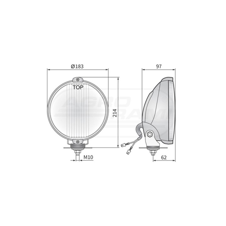 Reflektor drogowy halogenowy biały 24V H3 fi183mm HO2.35861 WESEM