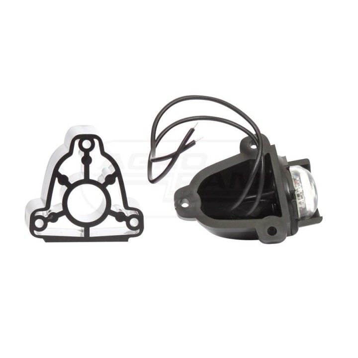 Lampa oświetlenia tablicy rejestracyjnej, jednofunkcyjna, 12V-24V + przewody 18cm LgY-S 0,75mm2, diody 145, W27 WAŚ
