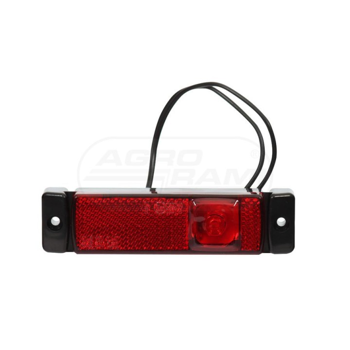 Lampa zespolona obrysowa tylna, 12V-24V + przewody 21cm LgY-S 0,75mm2, diody 221, W45 WAŚ