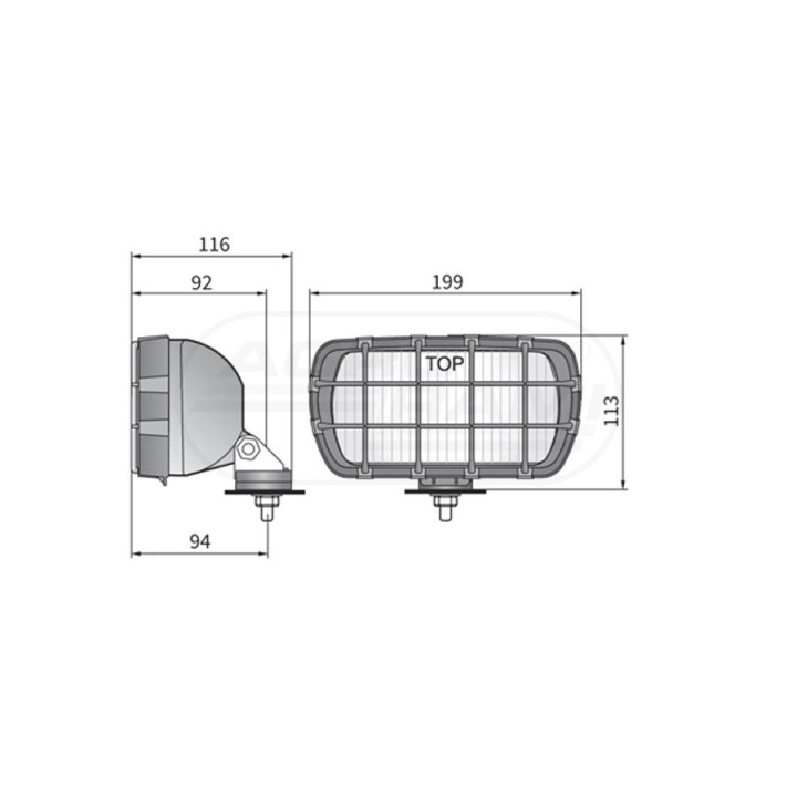 Halogen przedni prostokątny HP00101 WESEM
