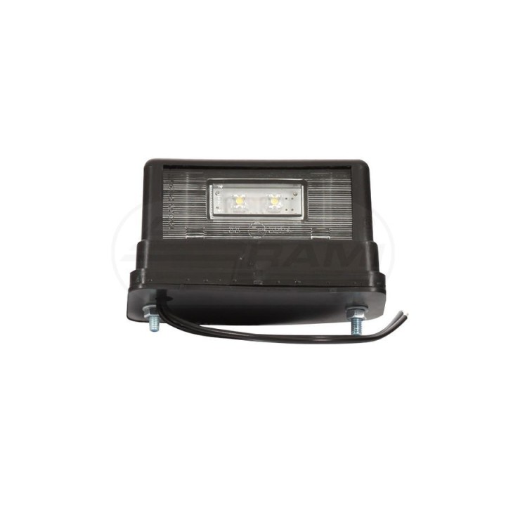 Lampa oświetlenia tablicy rejestracyjnej, jednofunkcyjna, 12V-24V + przewody 13cm LgY-S 0,75mm2, diody 246, W54 WAŚ