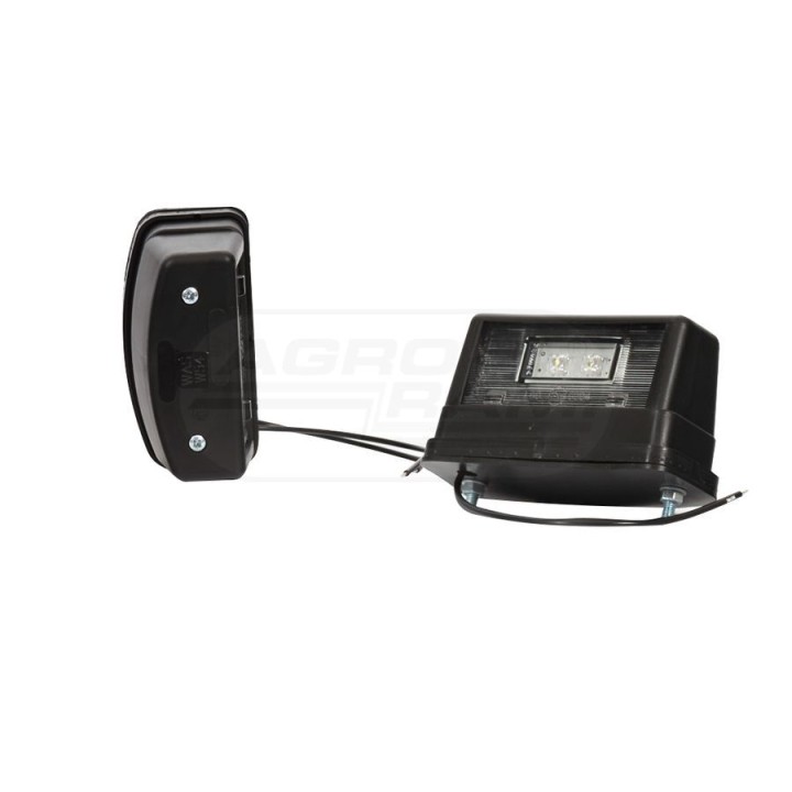 Lampa oświetlenia tablicy rejestracyjnej, jednofunkcyjna, 12V-24V + przewody 13cm LgY-S 0,75mm2, diody 246, W54 WAŚ