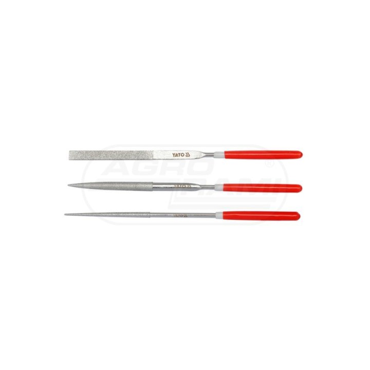 Zestaw pilników diamentowych, iglaków YATO 3x140x50 mm 3 elementowy YT-6143