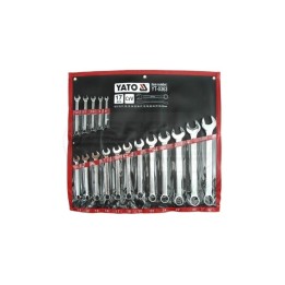 Klucze płasko-oczkowe z polerowaną główką YATO 8-32 mm 17 elementów YT-0363 8-32