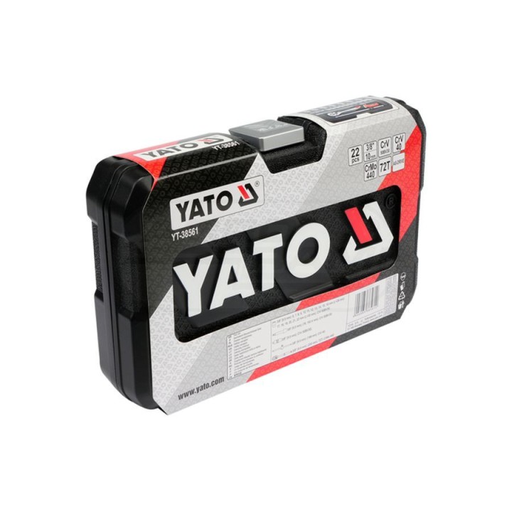 Zestaw narzędziowy 22 elementowy YATO 3/8" YT-3856 3/8"10-22