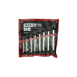 Klucze oczkowe gięte z polerowaną główką YATO 6-22 mm 8 elementów YT0396