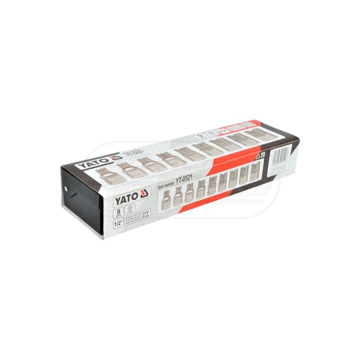 Klucze nasadowe duże TORX YATO E10-E24 9 elementów YT0521