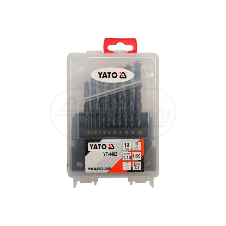 Wiertła do metalu HSS YATO 1-10 mm 19 sztuk YT4462 1-10 19el.